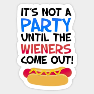 Hot Dog Party Sticker